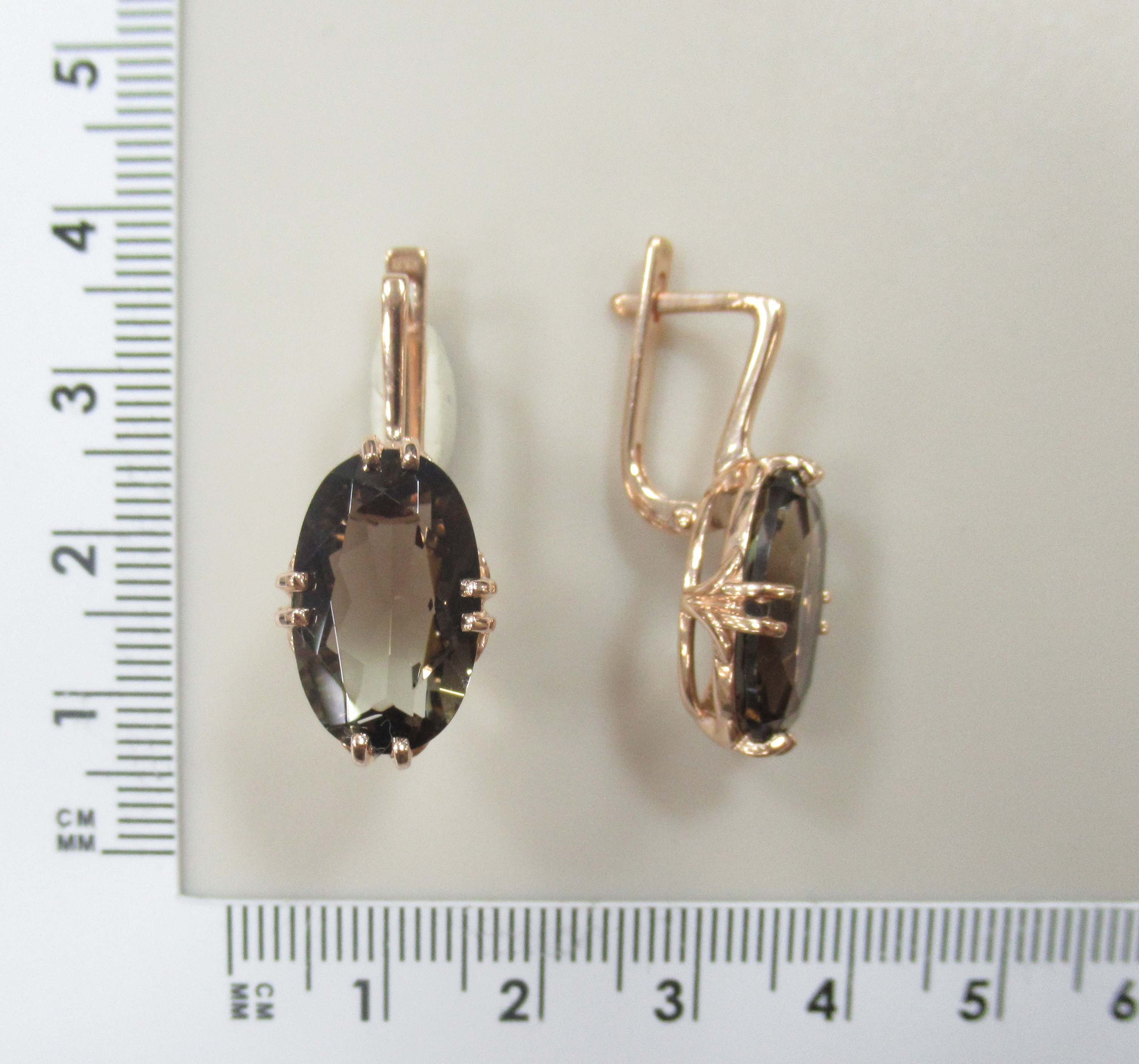 Серебряные серьги с раухцитринами